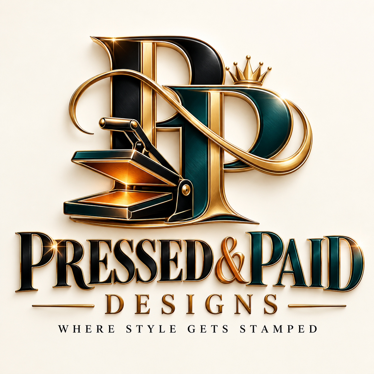 Pressed & Paid Designs luxury emblem